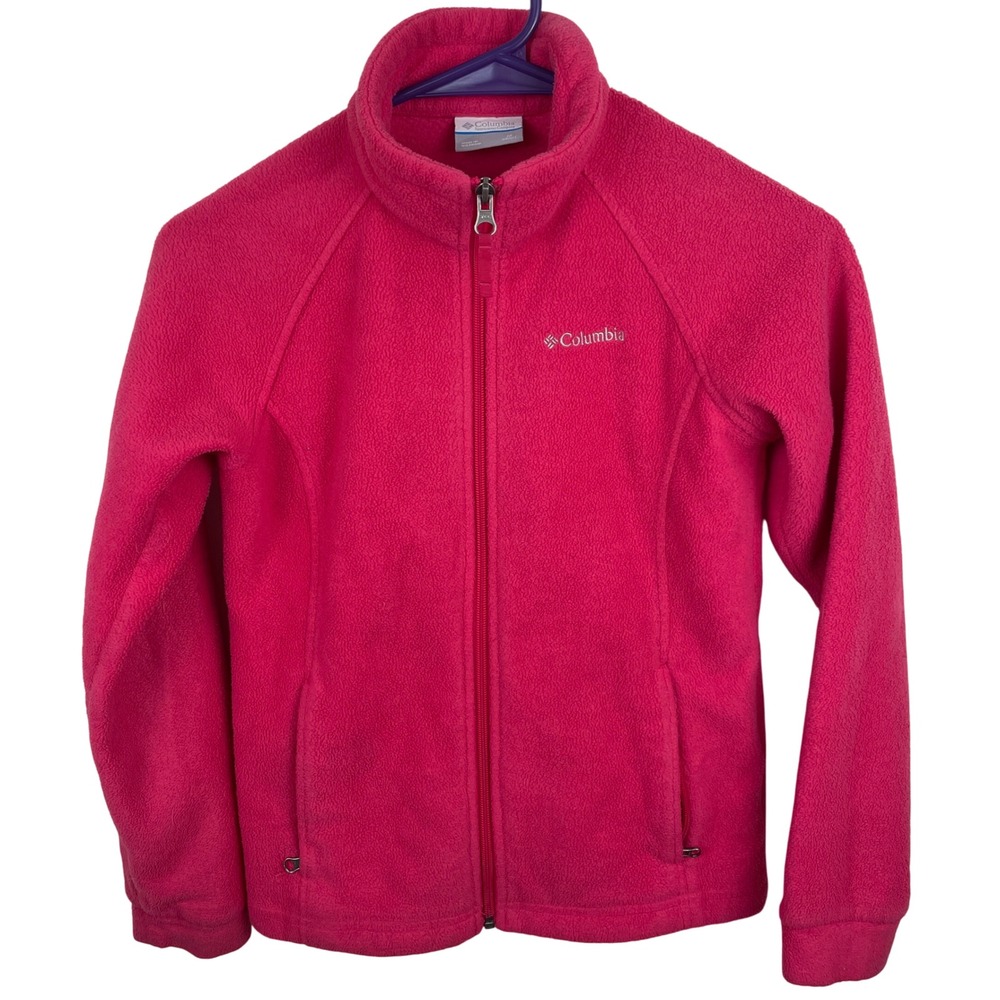 Columbia Kids Fleece Jacket Full Zip Pink Size M 10/12